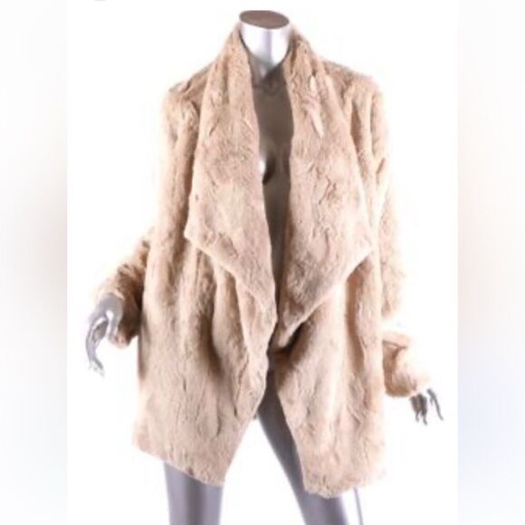 Catherine Malandrino Faux Fur Jacket Size Large - Picture 1 of 13